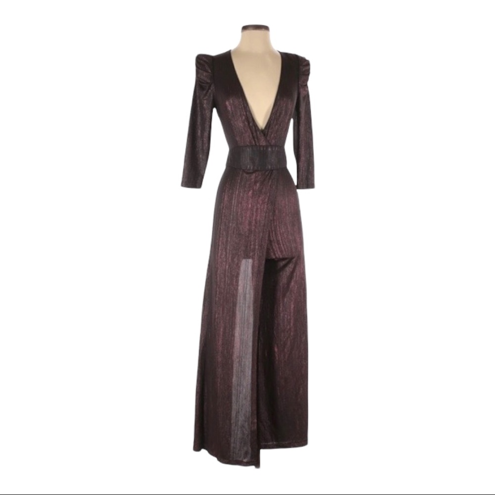 Retrofete | Red Metallic Jumpsuit Top Pants XL - Picture 2 of 6